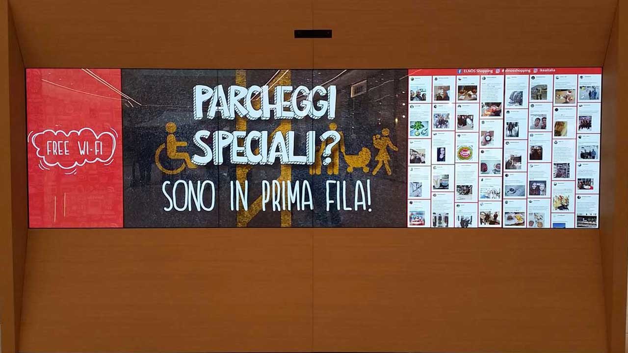 Video wall per grande distribuzione arredo